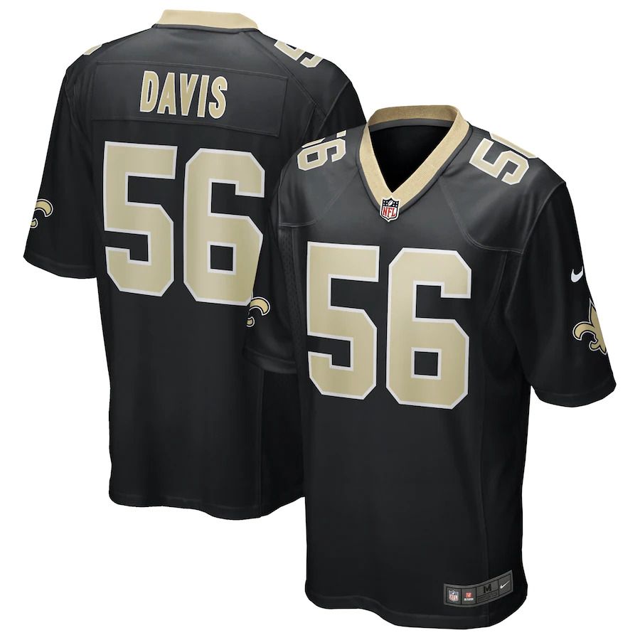 Men New Orleans Saints #56 Demario Davis Nike Black Game NFL Jersey